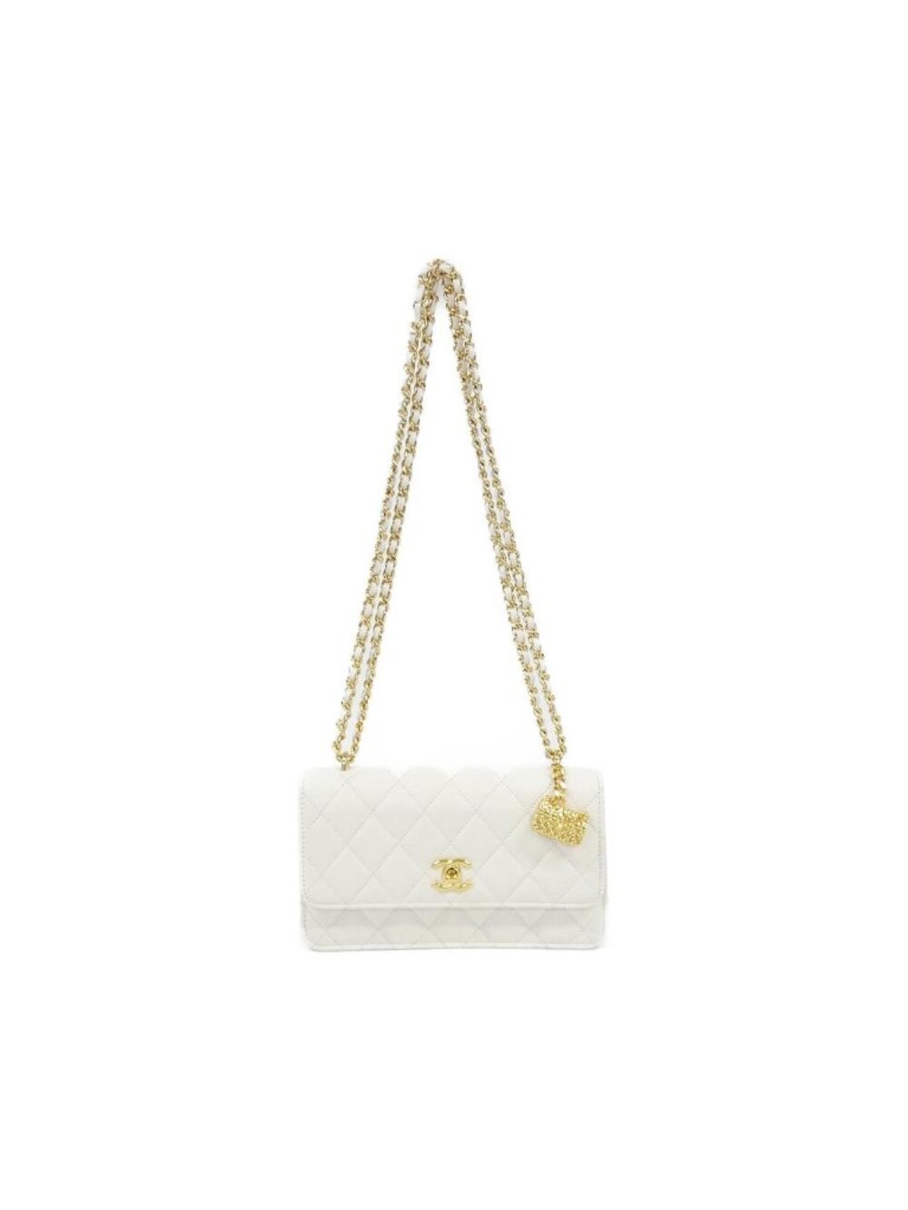 Chanel Chain Clutch White